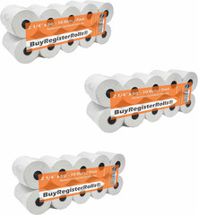 (10 Pack X 3) 2 1/4 X 50 Thermal Paper (30 Rolls) for Verifone Vx520, Ingenico I