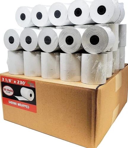 3-1/8″ X 230′ THERMAL POS RECEIPT PRINTER ROLL PAPER BPA FREE- 50 ROLLS – 48 GSM