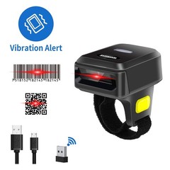 Symcode 2D Bluetooth Wireless QR Barcode Scanner,Portable Ring Wearable Finger–