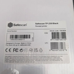 SAFESCAN TP-230 Thermal Monochrome Receipt Printer 60ppm Black 6 x 4.6 x 3.5