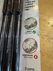 New CONTROLTEK® DTEK Counterfeit Detector Pens, Black, 3/Pack FREE SHIPPING