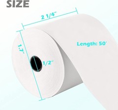 2 1/4 x 50 Thermal Paper Receipt Rolls 2.25 x 50 ft Receipt Paper POS Cash Regis