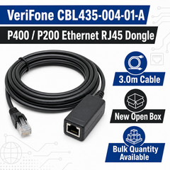 New VeriFone CBL435-004-01-A P400 P200 Ethernet RJ45 Dongle 3M Cable