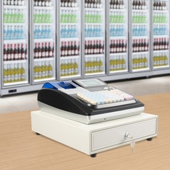 48 Keys Square POS Terminal Cash Register Complete W/ Printer, And Cash Drawer