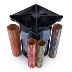 4-in-1 Coin Counter and Sorter Tube Set with Holder,Piggy Bank Penny Nickel D…