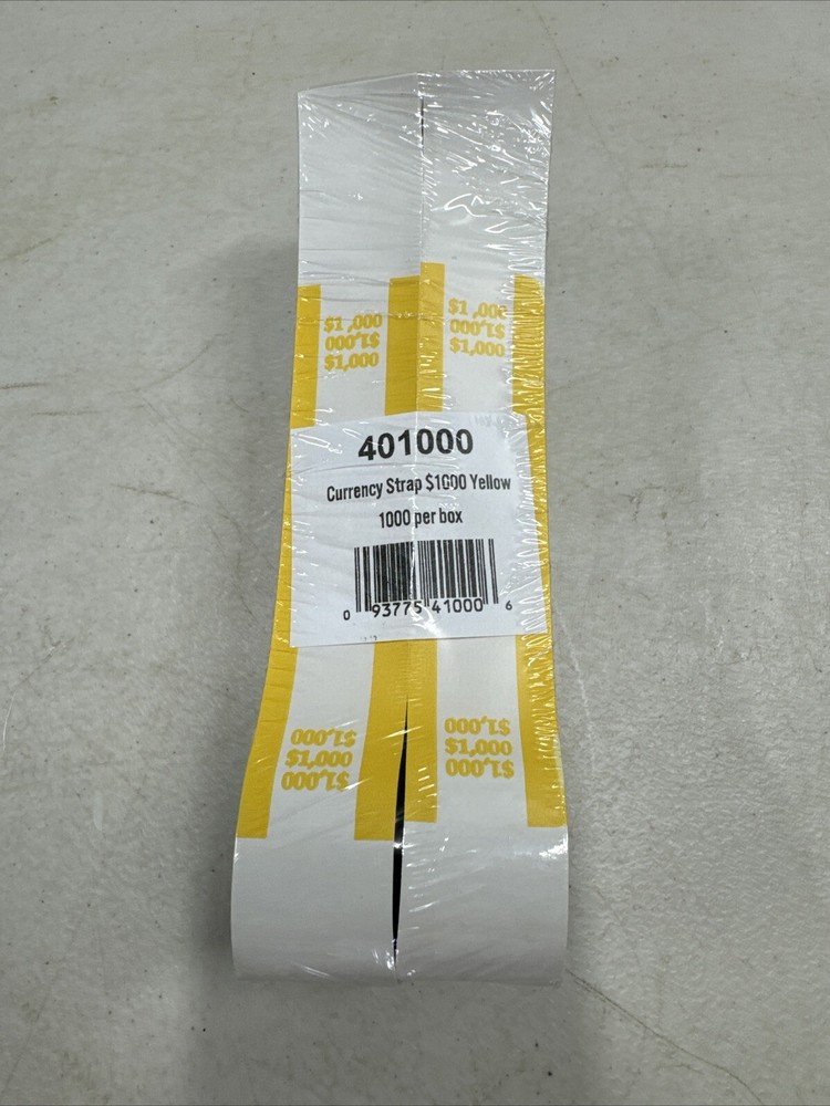 Currency Straps, Yellow, $1,000 increments 093775410006