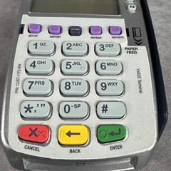 VeriFone VX520 Silver And Black, LCD Screen POS Credit Card Terminal UNTESTED