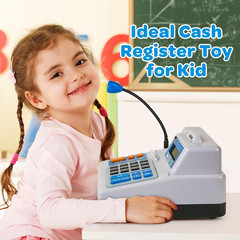 Kids Toy Cash Register 103 Pcs Set With Calculator Coins Card Grocery Play Set