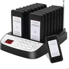 Pager System 16 Buzzers Vibration Flashing Wireless Restaurant medical hotel