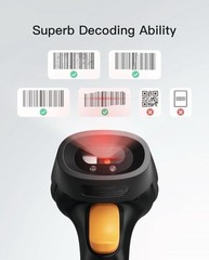 Inateck BCST-60 Barcode Scanner Wireless Reader Gun 2.4GHz Automatic Scanning