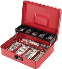 Cash Box with Money Tray and Combination Lock Metal Money Box for Cash Tiered…