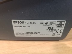 Epson TM-T88IV POS Thermal Receipt Printer M129H No Power Cable Tested Working