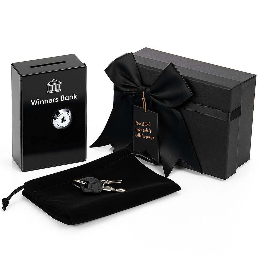 CroBlissful 3 Pcs Metal Casino Cash Box for Gambler, Winners Bank Pocket Size…