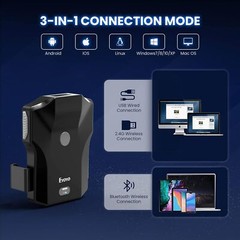 Eyoyo Bluetooth QR Code Scanner 1D 2D Wireless Back Clip UPC Barcode Reader