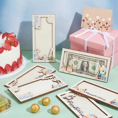 6 PCS Birthday Money Holder Cash Gift Surprise Wooden Card Box DIY Fun Party