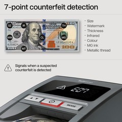 Safescan 185-S Multi-Direction Portable Counterfeit Bill Detector, 7-Point