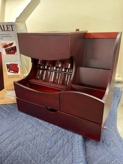 Deluxe Coin Sorter/Charging Station/Battery Operated/Cherry wood finish