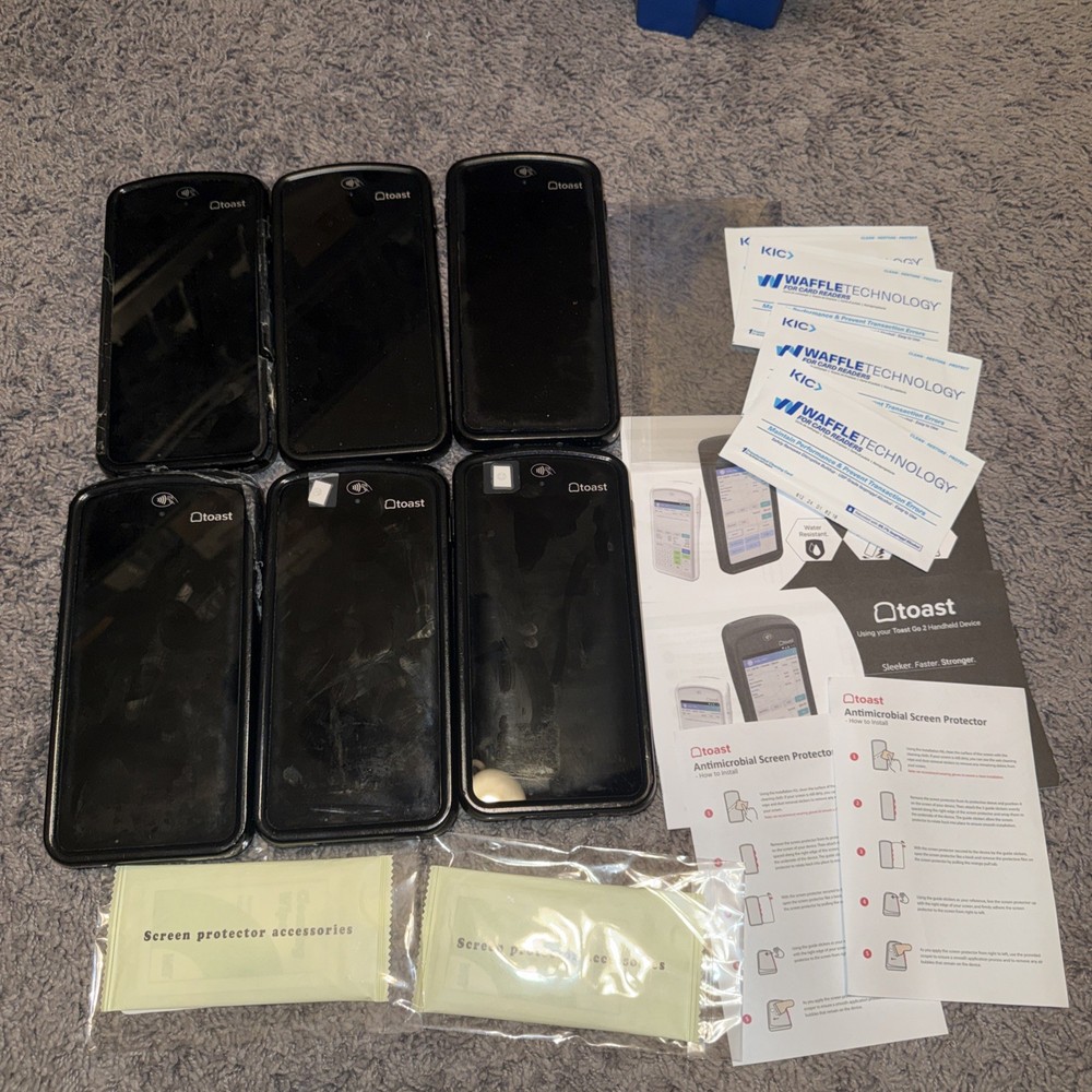 LOT Of 6 Toast Go 2 POS Handhelds With Extras Untested As Is See Description