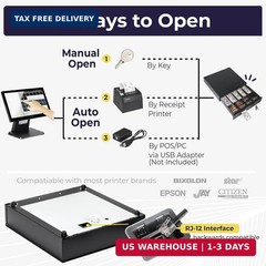 Volcora Electronic Cash Register Drawer for Point of Sale (POS) System, 5 Bill/8