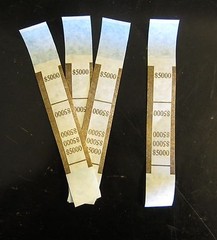 500 SELF SEALING BROWN $5000 CURRENCY STRAPS MONEY BILL BANDS PMC BRAND BAND