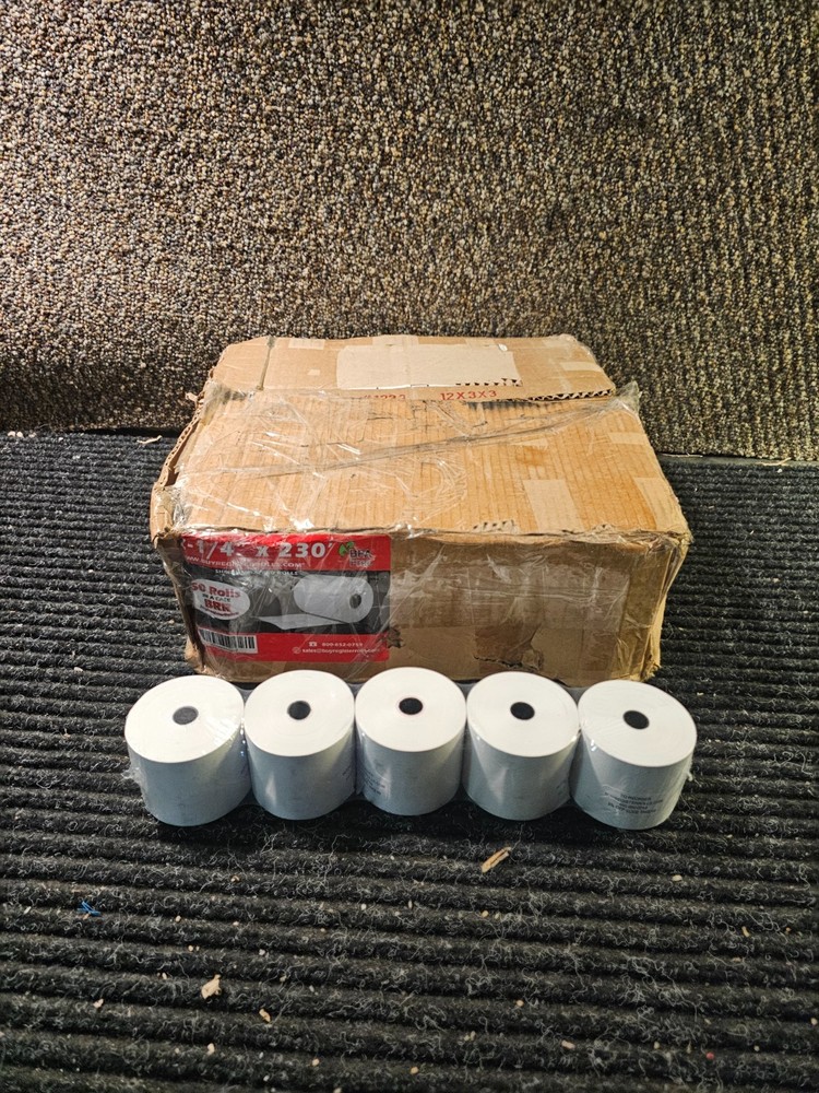 (QTY 50) BuyRegisterRolls 2-1/4″ x 230′ Thermal Receipt Paper Rolls 48 GSM Thick