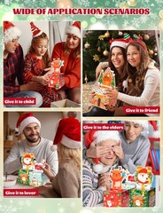 4 PCS Christmas Money Boxes Cash Pull DIY Holiday Surprise Kit 200 PCS Bags