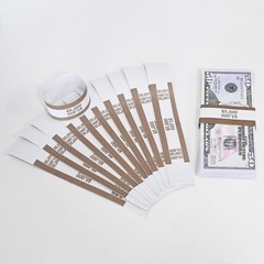 Brown ABA Standard Money Bands – 100 Self-Adhesive Bill Wrappers for Organizing