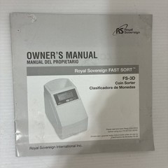 Royal Sovereign Fast Sort FS-3D Digital Coin Sorter Counter Anti-Jam Box Manual