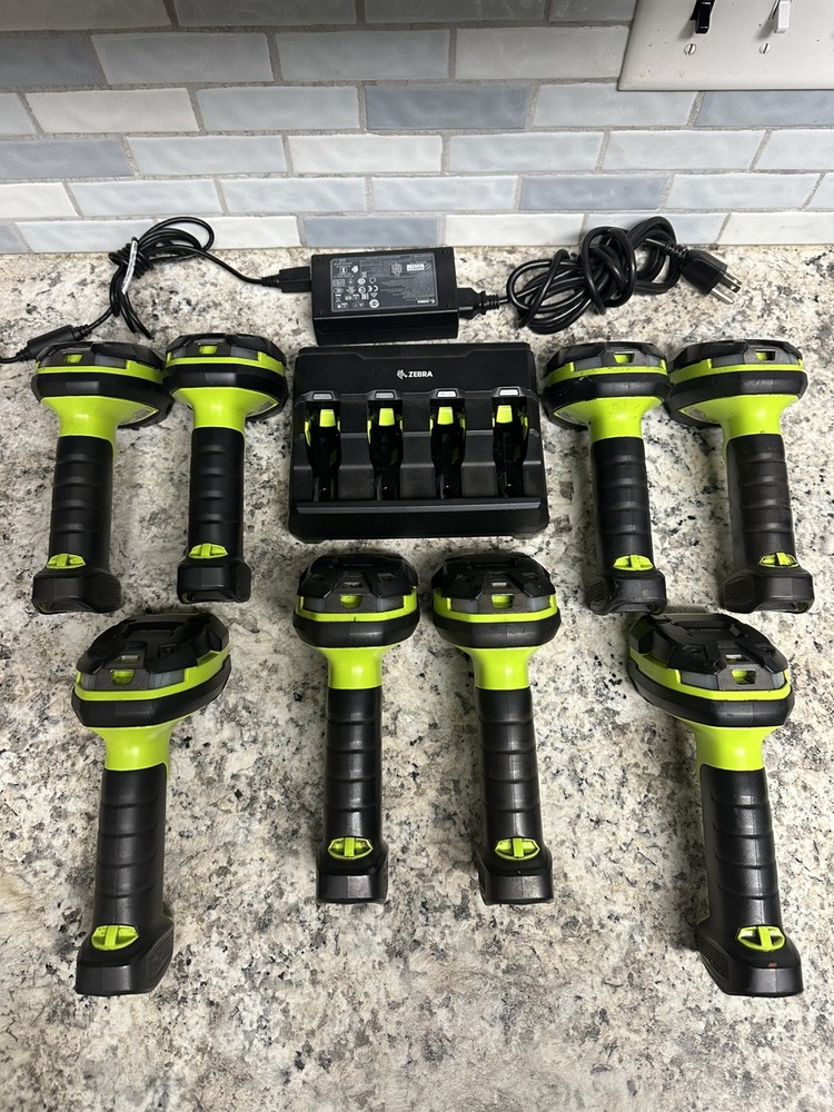 LOT OF 8/Zebra DS3678 Bluetooth Ultra-Rugged Barcode Scanner, Batteries/Station