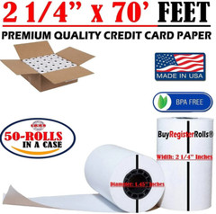 2 1/4″ X 70′ THERMAL POS RECEIPT PAPER 50 ROLLS FOR CLOVER FLEX VERIFONE