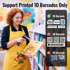1D Barcode Scanner Wireless USB Wired Handheld Reader Pink Tera 5100