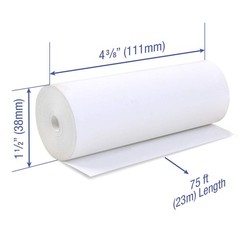 4 3/8 x 75 feet x 25 rolls CORELESS BPA Free Thermal Paper Rolls for Zebra QL…