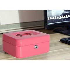 Small Cash Box With Key Lock – Durable Metal Cash Box With Money Tray Pin