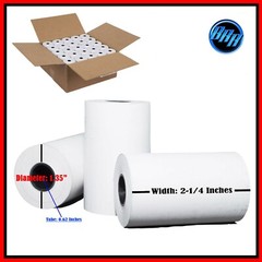 (500 Rolls) 2 1/4 x 50′ thermal paper 50 rolls x 10 cases ‘A’ Grade Paper Rolls