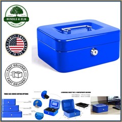 Portable Cash Box with Multiple Compartments and Durable Steel Construction