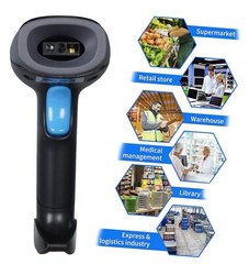 1D 2D QR Barcode Scanner Wireless Handheld Cordless Bar Codes Reader with 200…