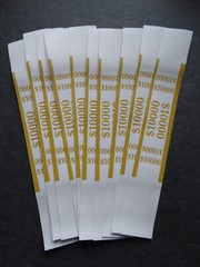 10 Mustard $10,000 Cash Money Self-Sealing Straps Currency Bands