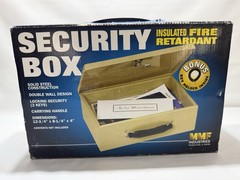 MMF Industries Locking Fire-Retardant Security Cash Box 12.75″x8.25″x4″