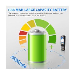 1D 2D Portable Inventory Scanner,JRHC Collector Counter 2.4G Wireless Barcode…