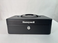 Honeywell 6112 Steel Cash Box 1 Bill & 5 Coin Slots 2 Keys Handle 9.8″ X 7.3″