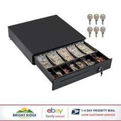 Sturdy Cash Drawer for Retail Use with Adjustable Slots and Key Control Security
