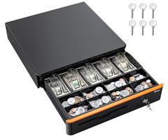 16 inch Auto Open Cash Drawer with Heavy Duty Insert Tray 5 Bill 8 Coin for POS