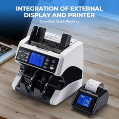 MUNBYN Bank Grade Money Counter Machine Mixed Denomination with External Display
