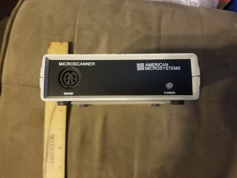 American Microsystems Bar Code Scanning System Microscanner Box Only No Wand