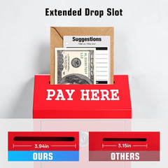 Sumerfnt Locking Cash Box with Slot, Metal Money Donation Box with Lock and 4 Ke