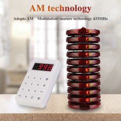 Retekess TD158 Wireless Paging Queuing Calling System 10 Coaster Cafe Clinic Bar