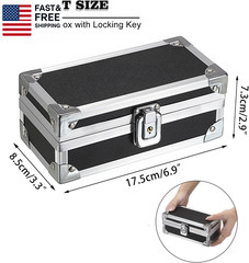 Cash Box with Lock, Aluminium Alloy Money Box for Cash Lockable Money Storage Bo