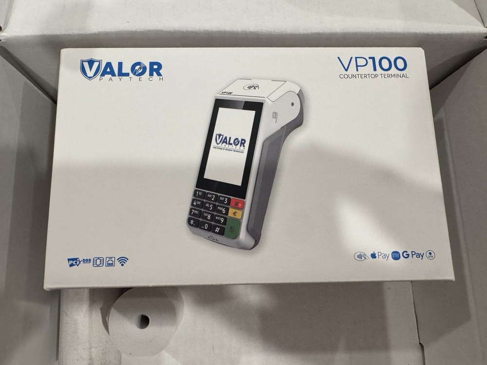 Valor Paytech VP100 Countertop Credit Card Terminal