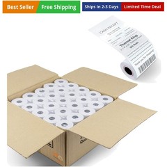 50 Rolls 2 1/4″ 50′ feet White Paper Cash Register POS Receipt, Fits All Cred…