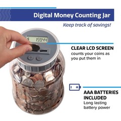 Piggy Bank for Kids, Adults, M&R Digital Coin Counting Bank with LCD Counter,…